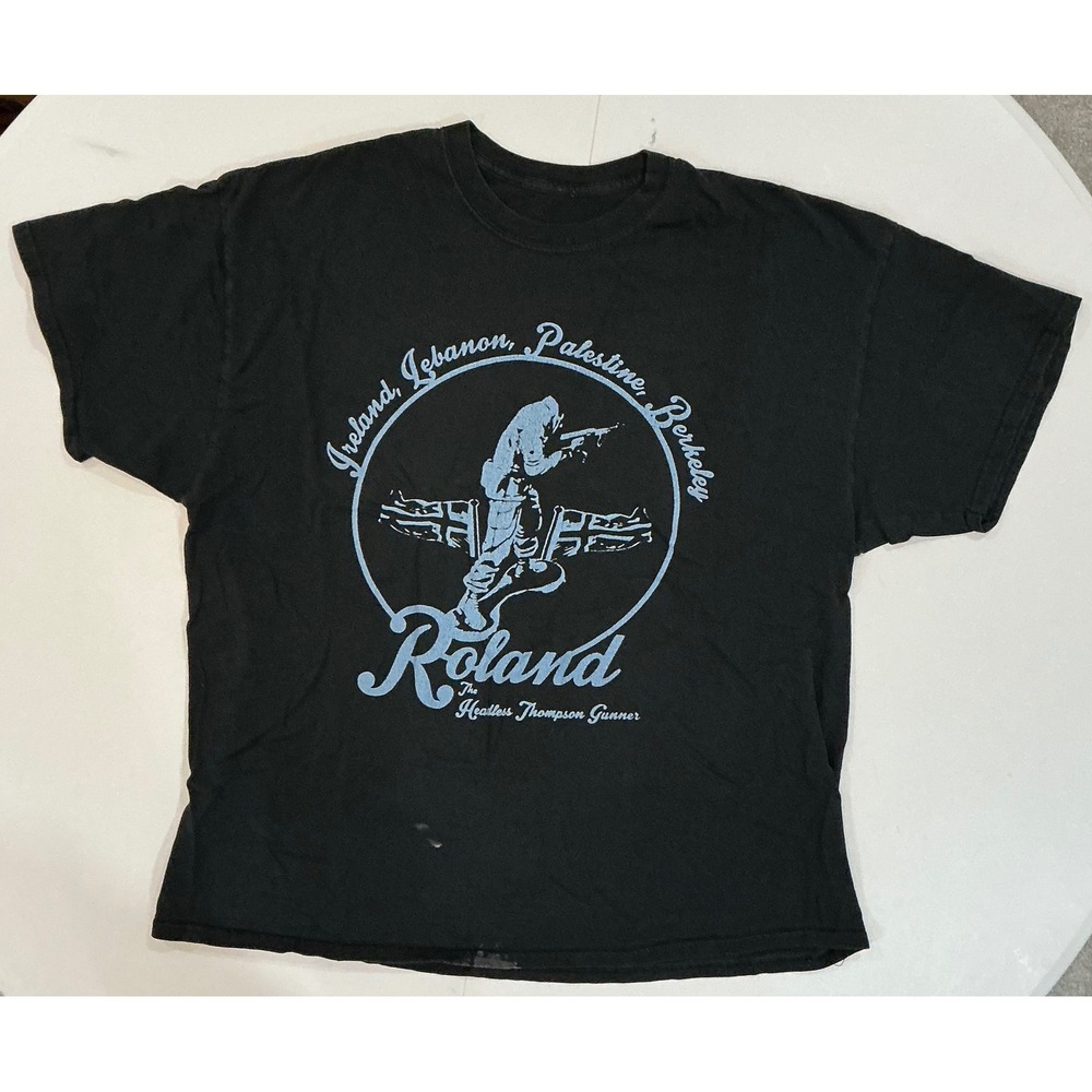 VTG Y2K Warren Zevon Roland the Headless Thompson Gunner T Shirt Mens 2XL Black